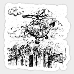 el helicopter (black and white collections) Sticker